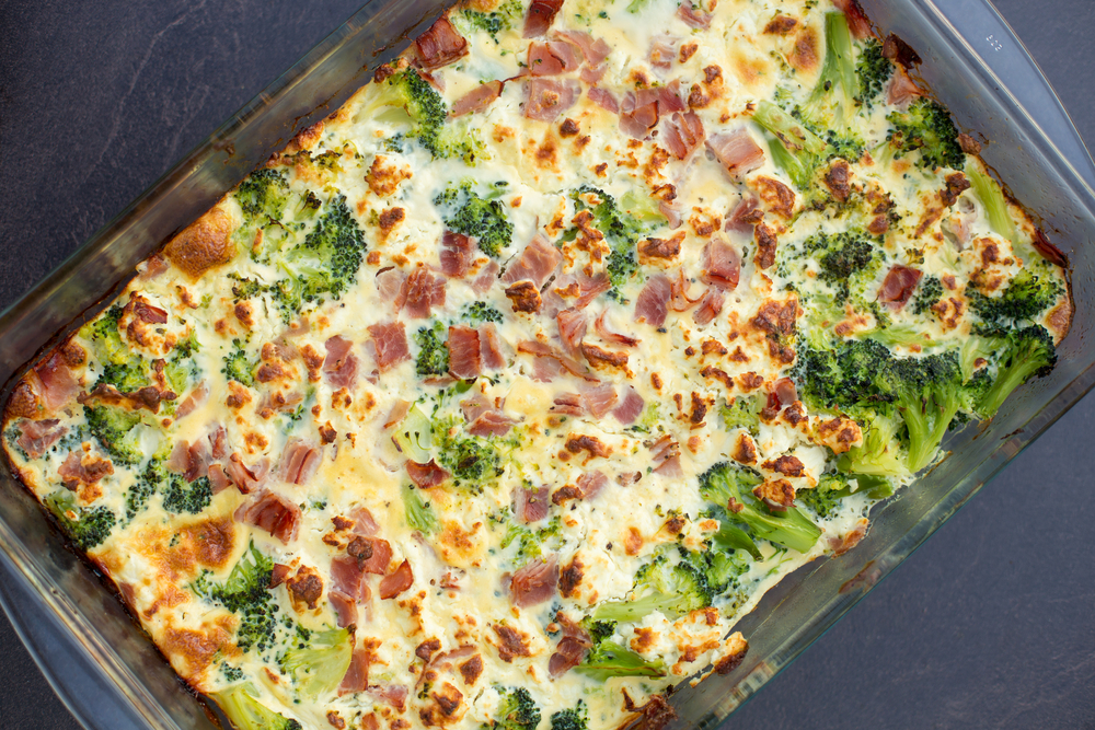 Cheese, ham and broccoli bake