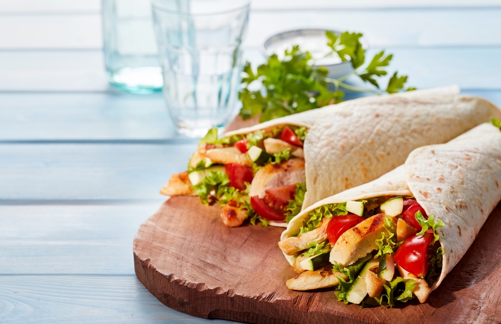 Chicken and veg wraps